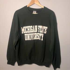 Michigan State University Crewneck Men’s L Spartans Green Pullover Sweatshirt